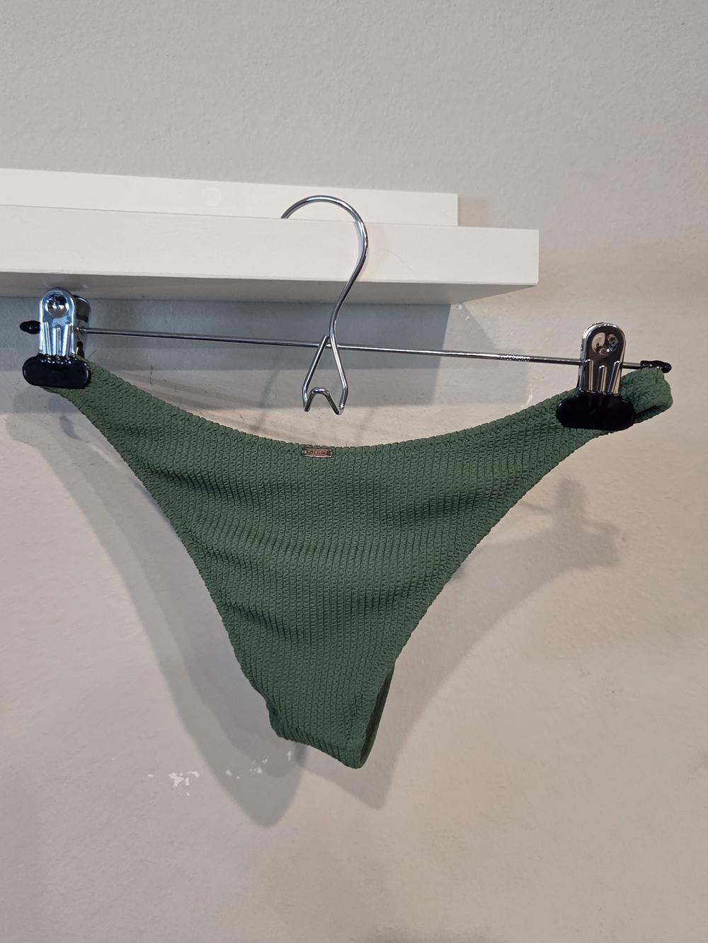 PINK Victoria's Secret Olive Green Ribbed High-Cut Bikini Bottom